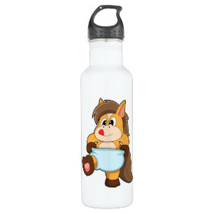 Horse as Baby with Diaper 710 Ml Water Bottle