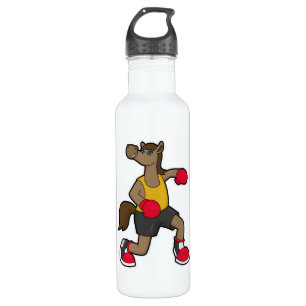 Horse as Boxer with Boxing gloves 710 Ml Water Bottle