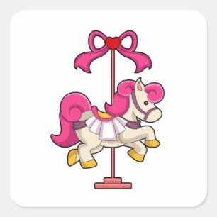 Horse as Carousel horse.PNG Square Sticker