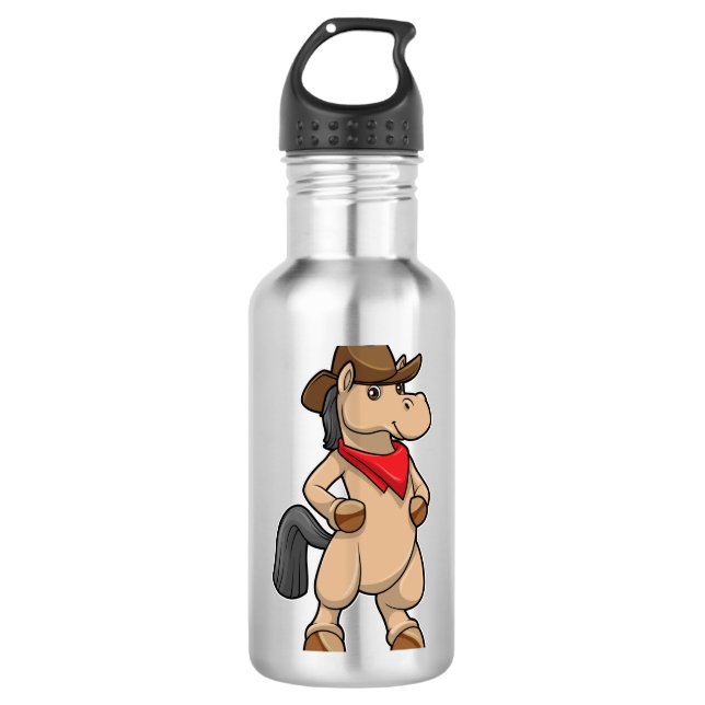 Horse as Cowboy 710 Ml Water Bottle (Front)