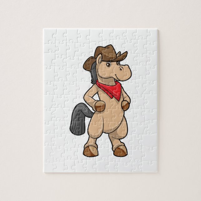 Horse as Cowboy Jigsaw Puzzle (Vertical)