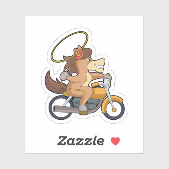 Horse as Cowboy with Lasso & Motorcycle (Sheet)
