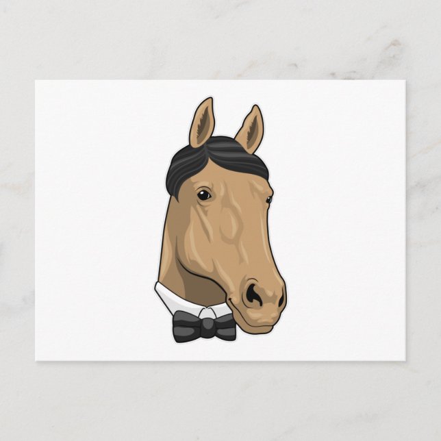 Horse as Gentleman with Bow tie Postcard (Front)