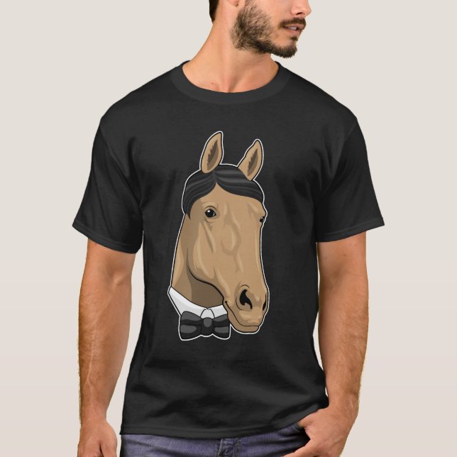 Horse as Gentleman with Bow tie T-Shirt (Front)