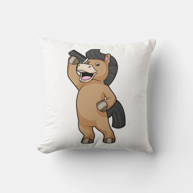 Horse as Hairdresser with Comb Cushion (Front)