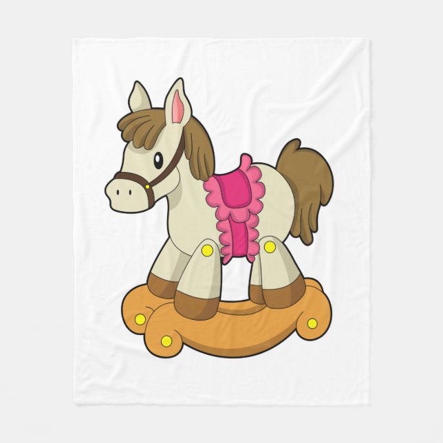 Horse as Rocking horse.PNG Fleece Blanket (Front)