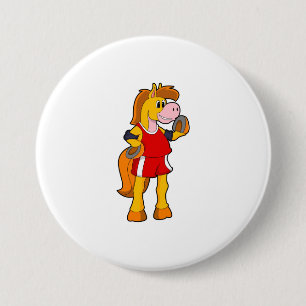 Horse as Runner 7.5 Cm Round Badge