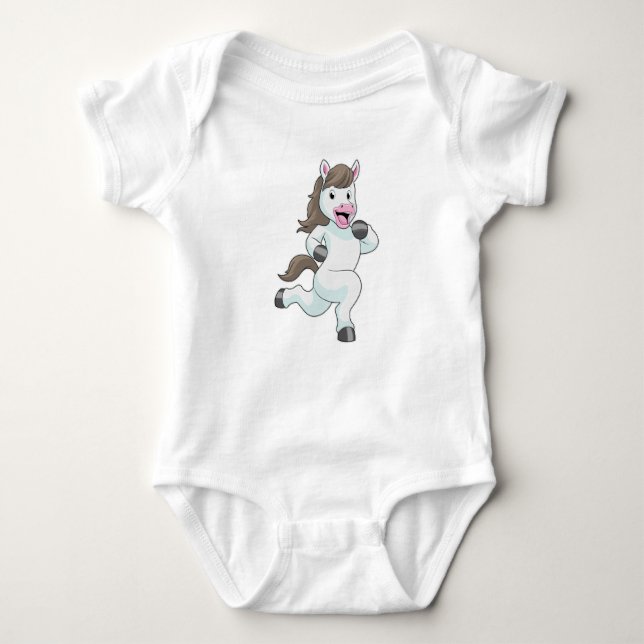 Horse as Runner at Running Baby Bodysuit (Front)