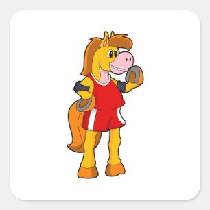 Horse as Runner Square Sticker
