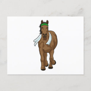 Horse as Runner with Towel Postcard