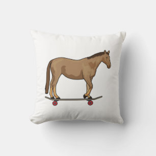 Horse as Skater on Skateboard Cushion