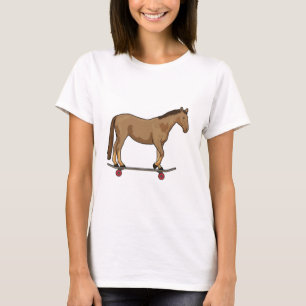 Horse as Skater on Skateboard T-Shirt
