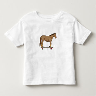 Horse as Skater on Skateboard Toddler T-Shirt