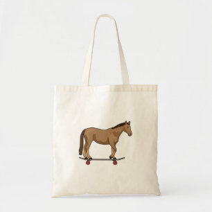 Horse as Skater on Skateboard Tote Bag