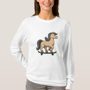 Horse as Skater with Skateboard T-Shirt