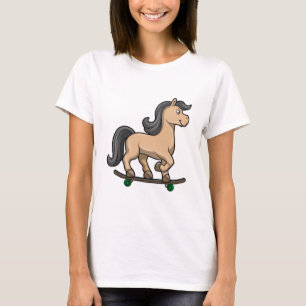 Horse as Skater with Skateboard T-Shirt