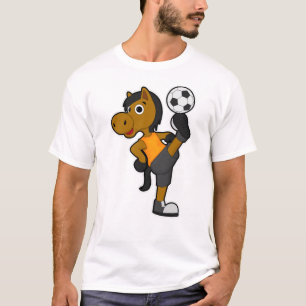Horse as Soccer player with Soccer ball T-Shirt