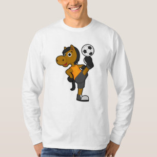 Horse as Soccer player with Soccer ball T-Shirt