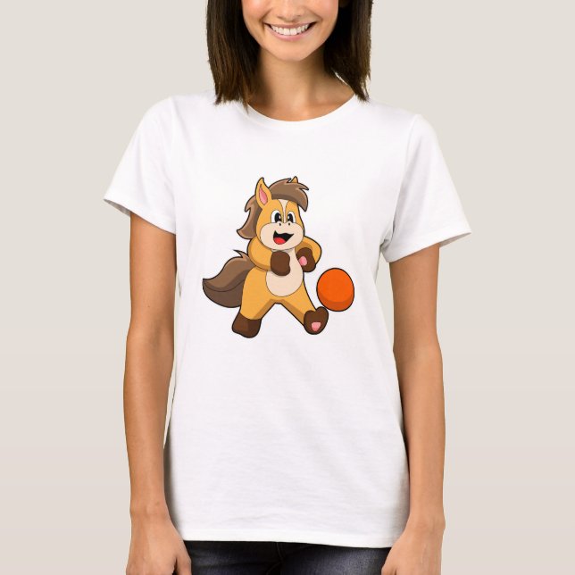 Horse as Soccer player with Soccer ball T-Shirt (Front)