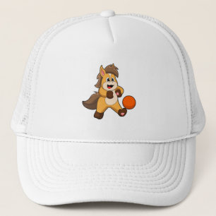 Horse as Soccer player with Soccer ball Trucker Hat