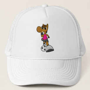 Horse as Soccer player with Soccer ball Trucker Hat