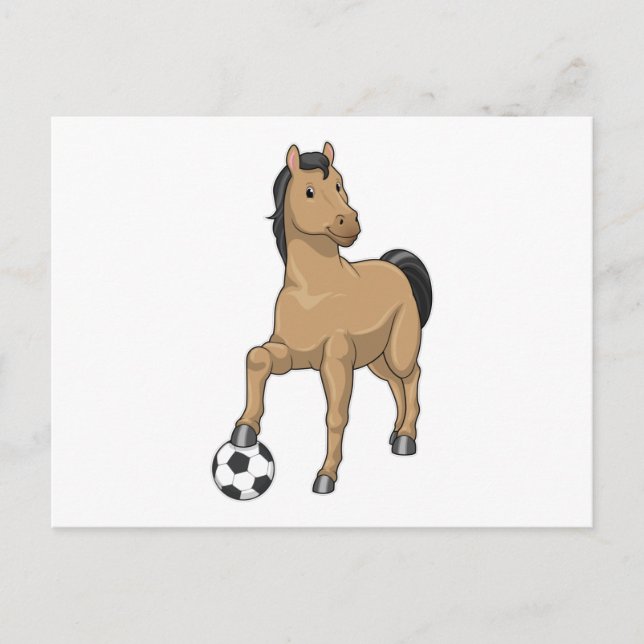 Horse as Soccer player with Soccer Postcard (Front)