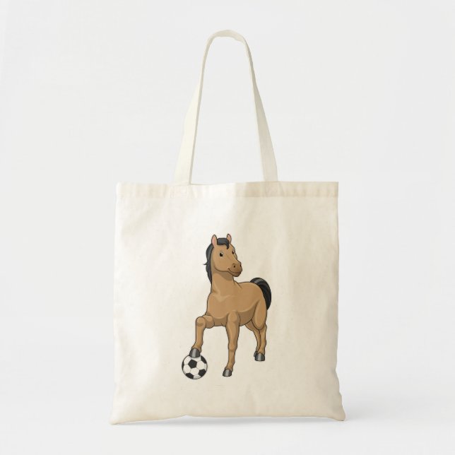 Horse as Soccer player with Soccer Tote Bag (Front)