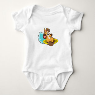 Horse as Surfer with Surfboard Baby Bodysuit
