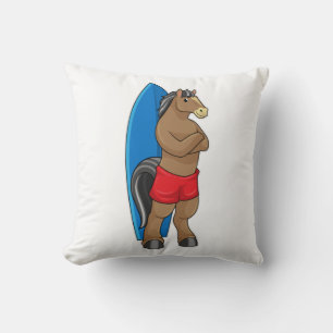 Horse as Surfer with Surfboard Cushion