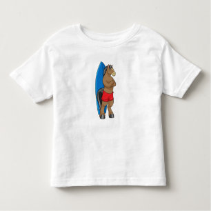Horse as Surfer with Surfboard Toddler T-Shirt