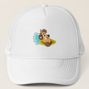 Horse as Surfer with Surfboard Trucker Hat