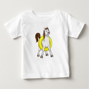Horse as Swimmer with Lifebouy Baby T-Shirt