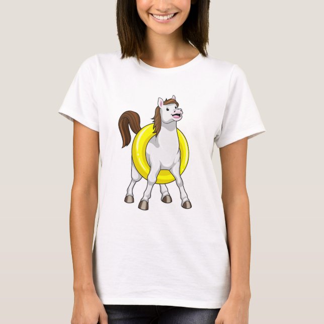 Horse as Swimmer with Lifebouy T-Shirt (Front)