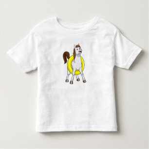Horse as Swimmer with Lifebouy Toddler T-Shirt