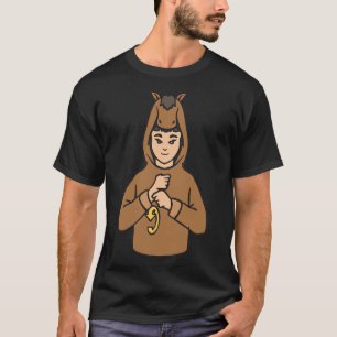 Horse ASL Hand Gesture Deaf Hearing Loss Awareness T-Shirt