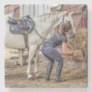 Horse at Barn Stone Coaster