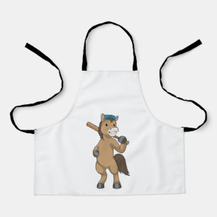 Horse at Baseball with Baseball bat Apron