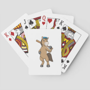 Horse at Baseball with Baseball bat Playing Cards