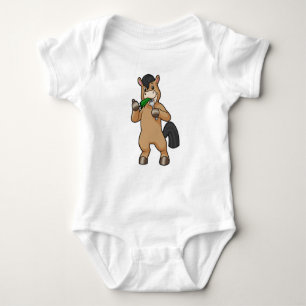Horse at Eating Vegan Baby Bodysuit