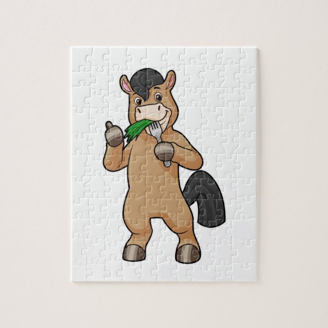 Horse at Eating Vegan Jigsaw Puzzle (Vertical)