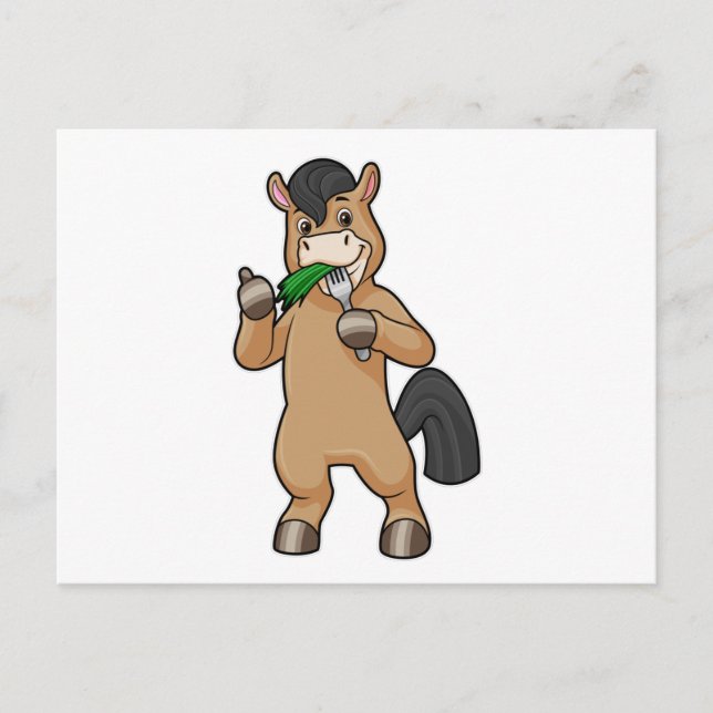 Horse at Eating Vegan Postcard (Front)