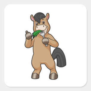 Horse at Eating Vegan Square Sticker