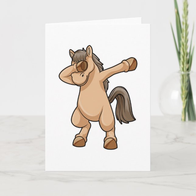 Horse at Hip Hop Dance Dab Card (Front)
