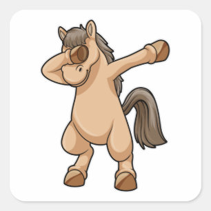 Horse at Hip Hop Dance Dab Square Sticker