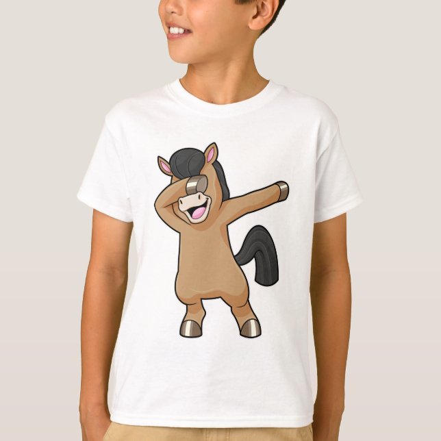 Horse at Hip Hop Dance Dab T-Shirt (Front)