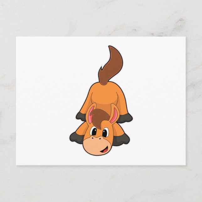 Horse at Playing Postcard (Front)