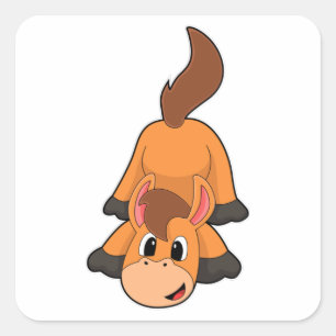 Horse at Playing Square Sticker