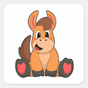 Horse at Sitting Square Sticker