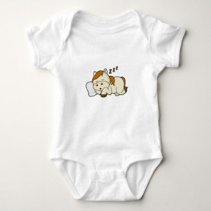 Horse at Sleeping with Pillow Baby Bodysuit