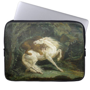 Horse Attacked by a Lion (by Théodore Géricault) Laptop Sleeve